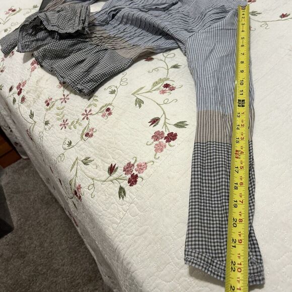 Khadi and Co. Bess Nielsen Blouse Stripe Medium Brown Blue - Picture 12 of 16